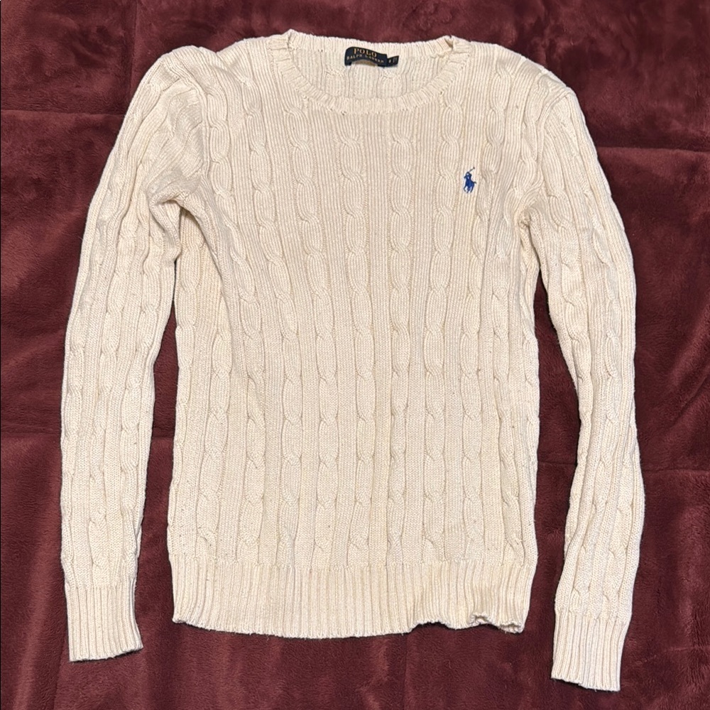 Ralph Lauren Cream Cable Knit Sweater